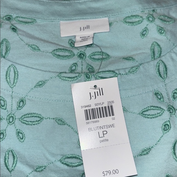J.Jill Contrasting-Eyelet Knit Top - Picture 7 of 7